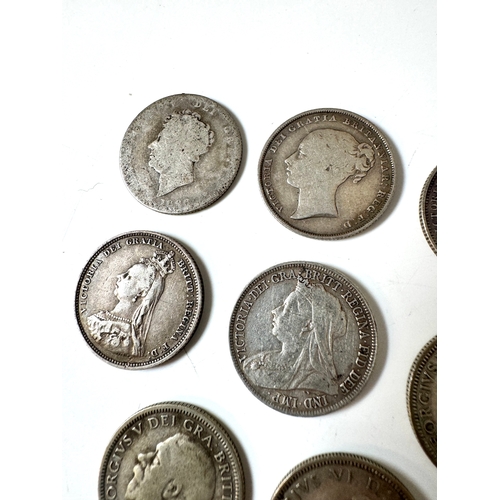 86 - George IV, Queen Victoria, George V, George VI Silver Shillings