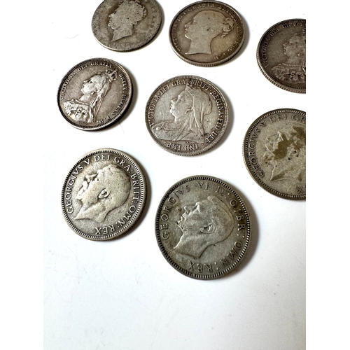 86 - George IV, Queen Victoria, George V, George VI Silver Shillings