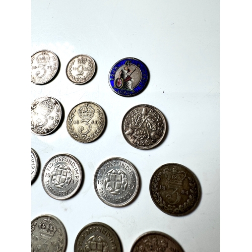 88 - A group of Queen Victoria to George VI Silver Three pence's