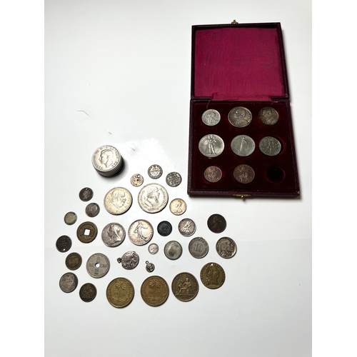 89 - A group of Silver / Nickle / Brass world coins 19th-20th century` including Silver Ancient Roman Den... 