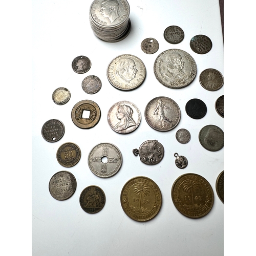 89 - A group of Silver / Nickle / Brass world coins 19th-20th century` including Silver Ancient Roman Den... 