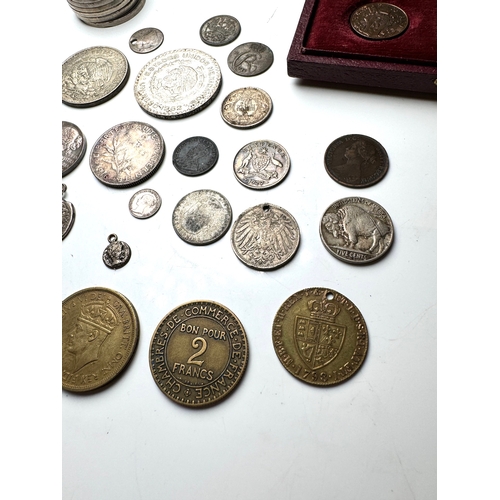 89 - A group of Silver / Nickle / Brass world coins 19th-20th century` including Silver Ancient Roman Den... 