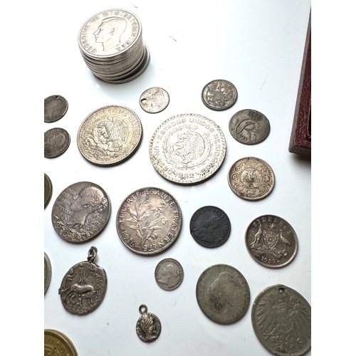 89 - A group of Silver / Nickle / Brass world coins 19th-20th century` including Silver Ancient Roman Den... 