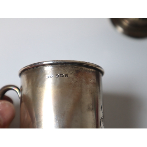 100 - Early 20th century Sterling Silver Tankards + one white metal and EPNS - Known Silver weight 171g