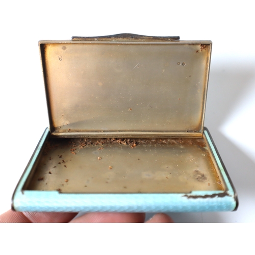 102 - Early 20th Century Cigarette Cases including enamelled case (unknown silver markings) + two Sterling... 