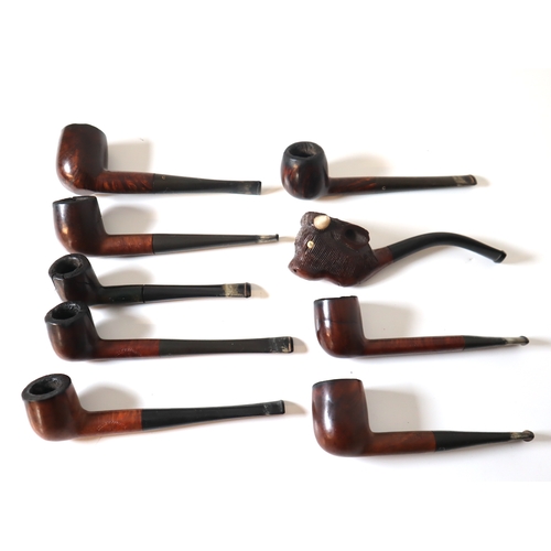 103 - A group of nine vintage used Briar wood smoking pipes - Lillehammer, Comoy's, Reject