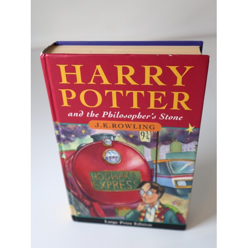 735 - 1st Edition 1st Print Harry Potter and the Philosophers Stone Hardback Large Print + Two Pokemon TCG... 