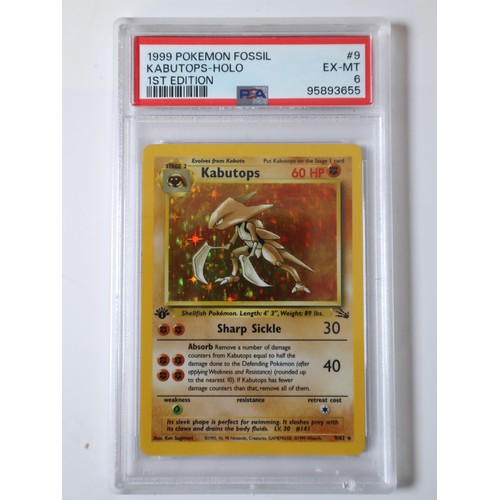 57 - Pokemon TCG - PSA Graded 1st Edition Kabutops Holo Fossil 9/62 PSA 6