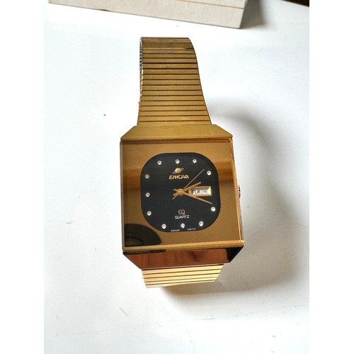 109 - Vintage Lassale Seiko watch gold and silver tone and leather strap in original box with papers - app... 