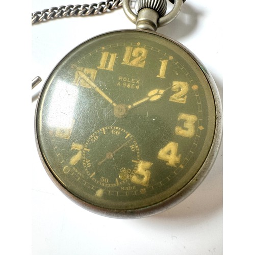 111 - Genuine ROLEX WW2 military pocket watch c1940 A9864 G.S. MK II WW2 Black Dial