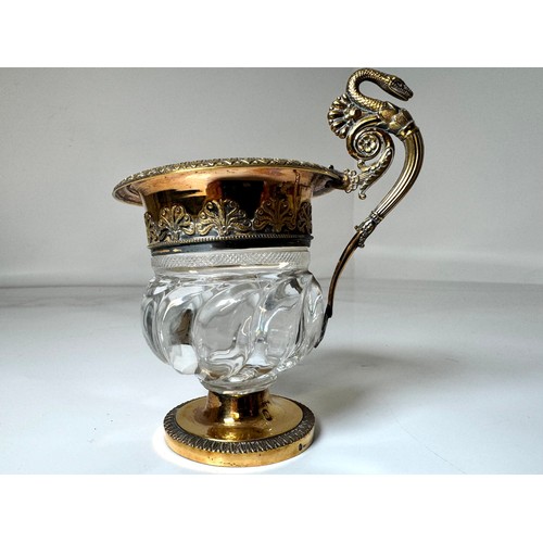 118 - 19th Century French Gilded Silver and Rock Crystal Cup & Saucer dated 1819-1838 Paris believed to be... 