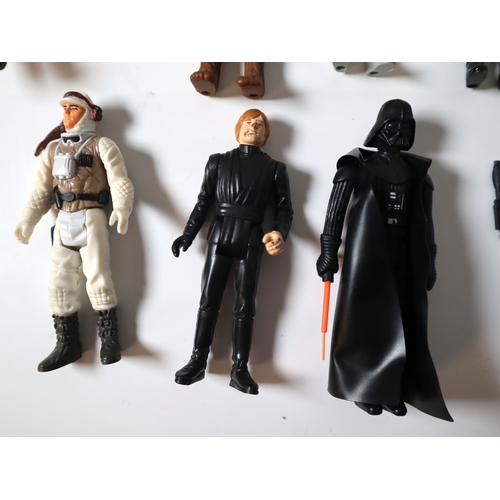 18 - 1970-80's Kenner Star Wars Action Figures including Luke Skywalker, R2-D2, Darth Vader, Chewbacca + ... 