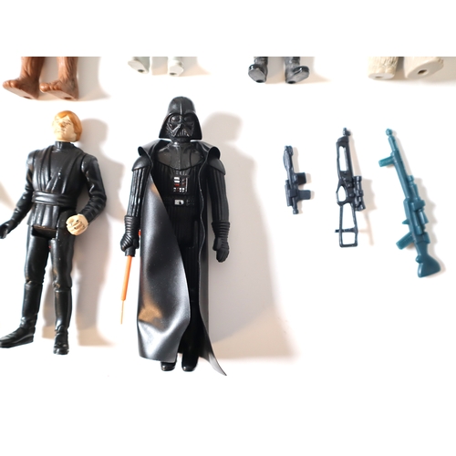 18 - 1970-80's Kenner Star Wars Action Figures including Luke Skywalker, R2-D2, Darth Vader, Chewbacca + ... 