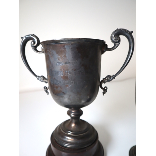 15 - Two early 20th century Sterling Silver Trophies Brixton Roller Racing Cup 1 Mile Championship 1913 +... 