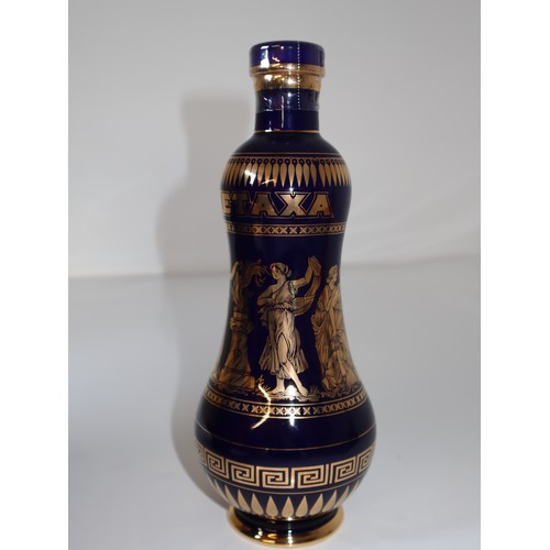 77 - A bottle of Metaxa Greek Brandy Centenary Decanter, handmade decanter with 18k Gold in presentation ... 