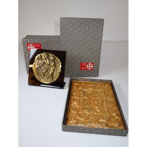 7 - Religious Icon Collectables - Gold Plated bronze icon, replica of a gospel cover dedicated to the Ch... 