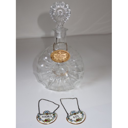 11 - Vintage 1980's Baccarat Crystal Remy Martin Centaure Cristal Cognac Decanter + Two Porcelain Crown S... 