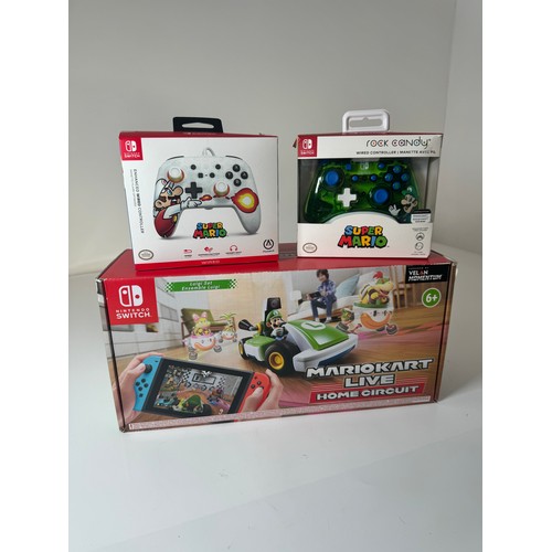 91 - Nintendo Switch Mario Kart Live Home Circuit Luigi Set complete in box + Two Official Nintendo Super... 