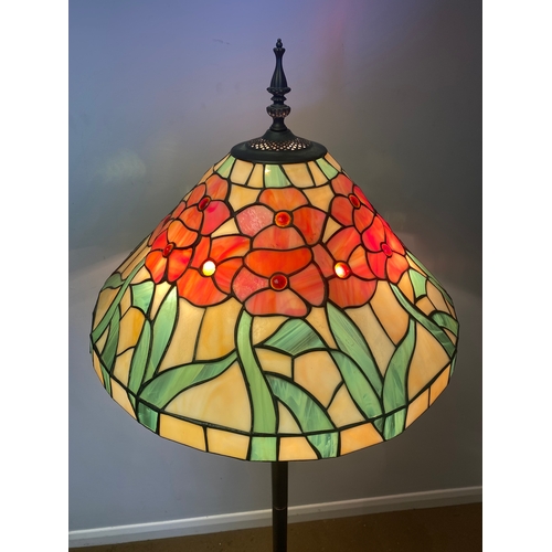 306 - Tiffany Style stained glass floor lamp