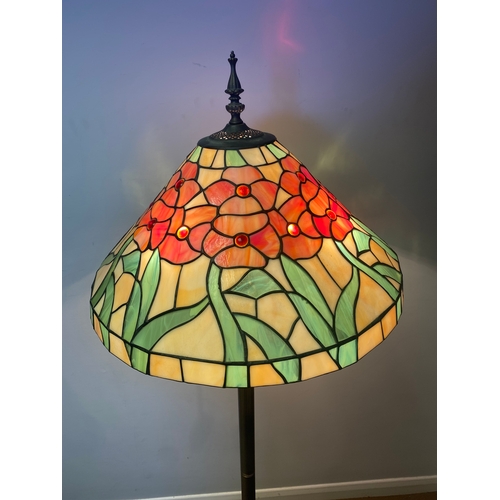 306 - Tiffany Style stained glass floor lamp