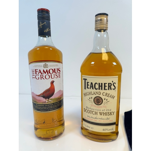 165 - Two bottles of Scotch Whisky - The Famous Grouse & Teachers Highland cream 1 Litre bottles