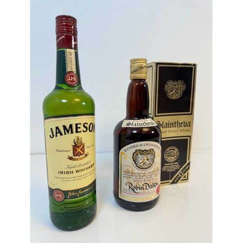 172 - Jameson Irish Whiskey + Slaintheva De Luxe Scotch Whisky aged 12 years 1980's bottling