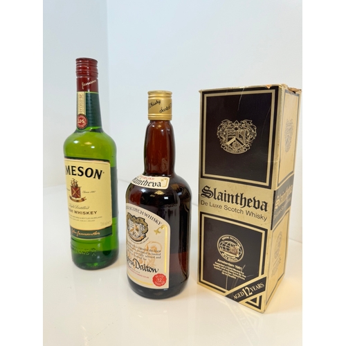 172 - Jameson Irish Whiskey + Slaintheva De Luxe Scotch Whisky aged 12 years 1980's bottling