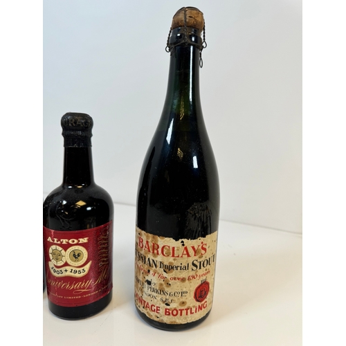 175 - Old bottles of Ale / Stout - Thomas Hardys Ale 1968, Courage Brewery Alton + Barclays Russian Imperi... 