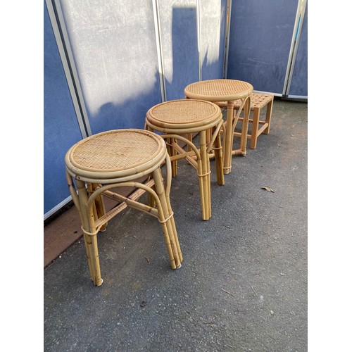 504 - Four Cane/Rattan Stools