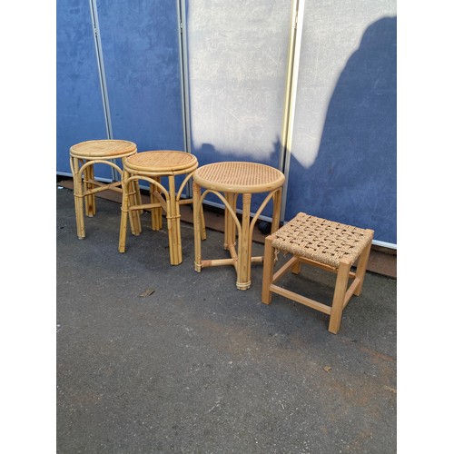 504 - Four Cane/Rattan Stools