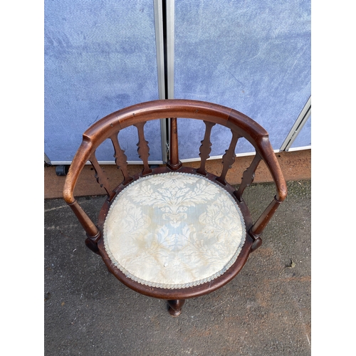 517 - Antique corner chair and foot stool