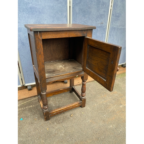 518 - Small Carved Oak cupboard