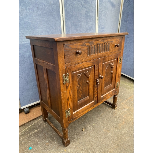 519 - Webber Furniture Carved Oak cabinet