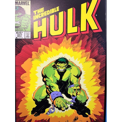 162 - The Incredible Hulk #307 - Lou Ferrigno Framed Box Canvas Signed by Stan Lee Limited Edition 132 / 1... 