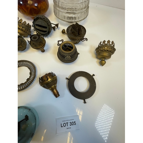 305 - Oil Lamp and accessories.