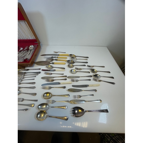 318 - A quantity of Silver plate and stainless steel cutlery.