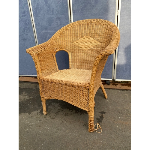 526 - Two Wicker/Cane armchairs.