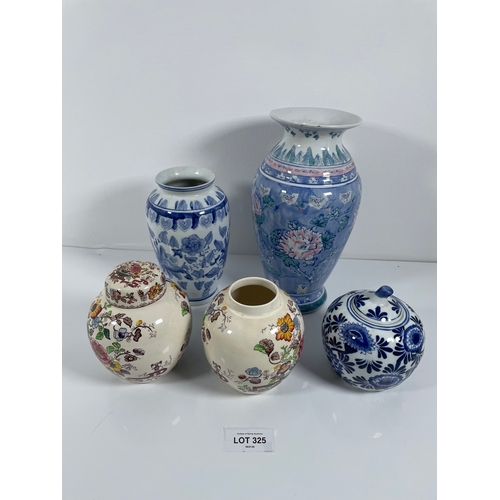 325 - Decorative ceramic vases and ginger jars