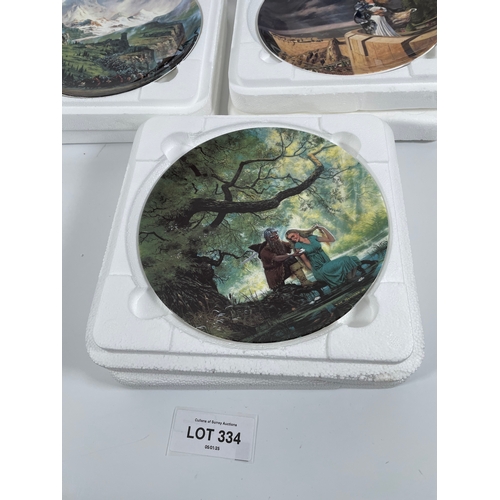 334 - The lord of the rings collectable plates. Fourteen plates in total with COAs