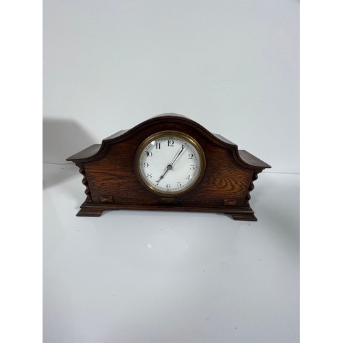 335 - Two clocks and Vintage box with letter stand.