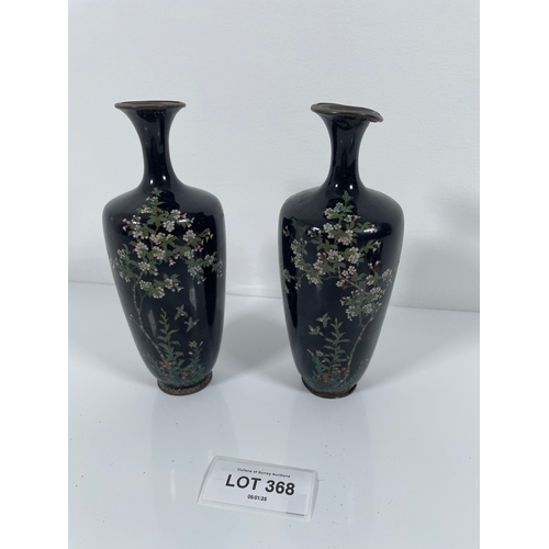 368 - Two cloisonné vases and small trinkets