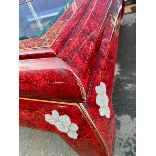 528 - Chinese Red Lacquer Coffee Table