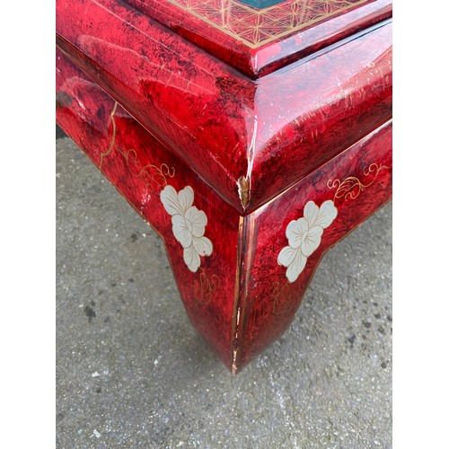 528 - Chinese Red Lacquer Coffee Table