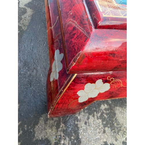 528 - Chinese Red Lacquer Coffee Table