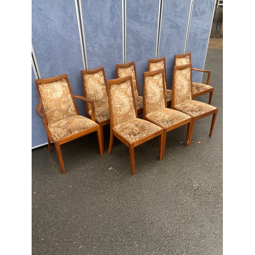 540 - A set of Eight Mid century G plan dining chairs.