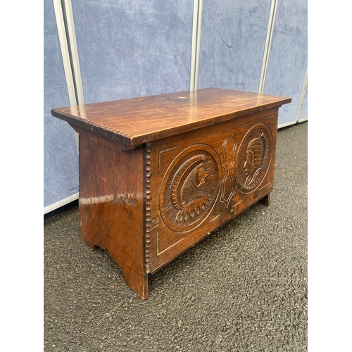 542 - Carved blanket box/storage chest