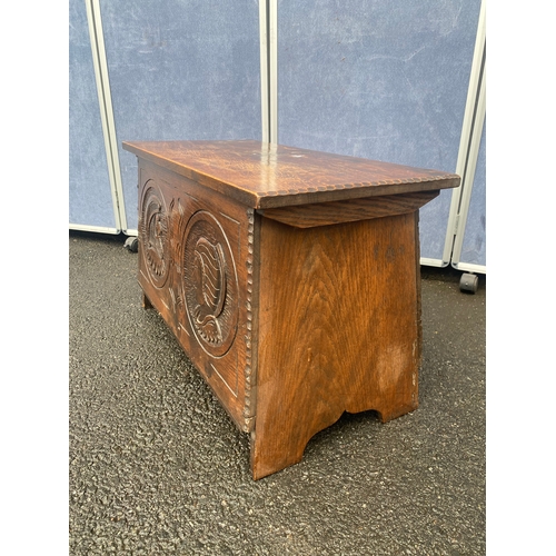 542 - Carved blanket box/storage chest