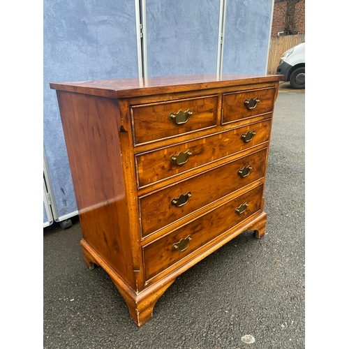 546 - Antique small two over three drawer chest of drawers