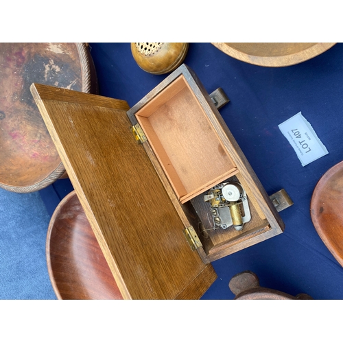 407 - A collection of wooden bowls