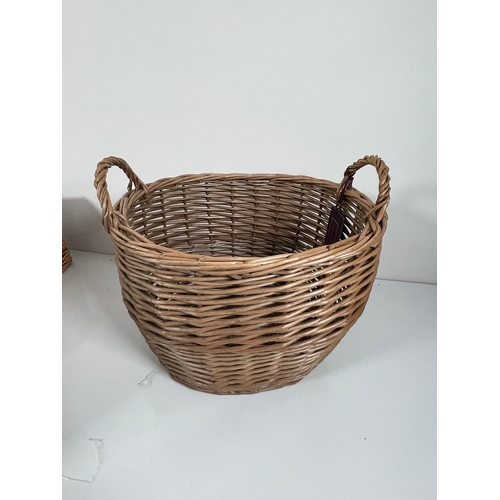 374 - Three wicker baskets